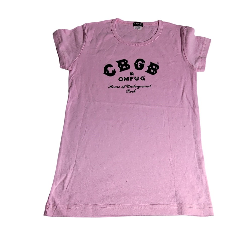CBGB OMFUG Pink Graphic Tee Home of Underground Rock Punk Shirt Medium USA Made